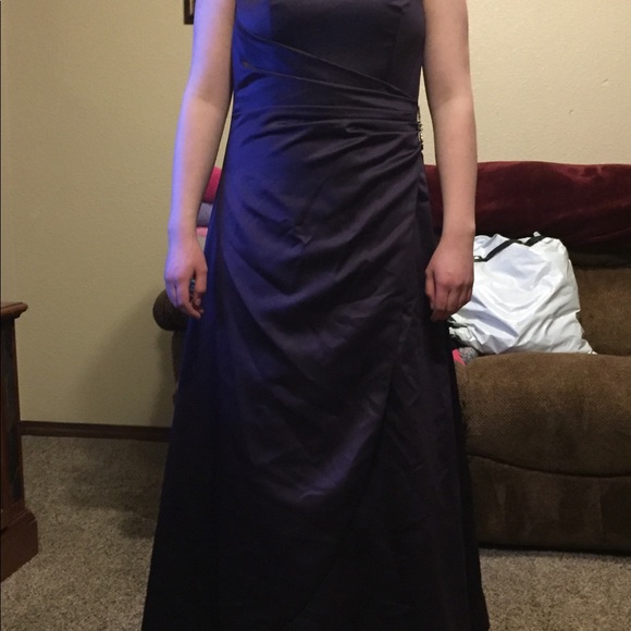 david's bridal purple prom dress